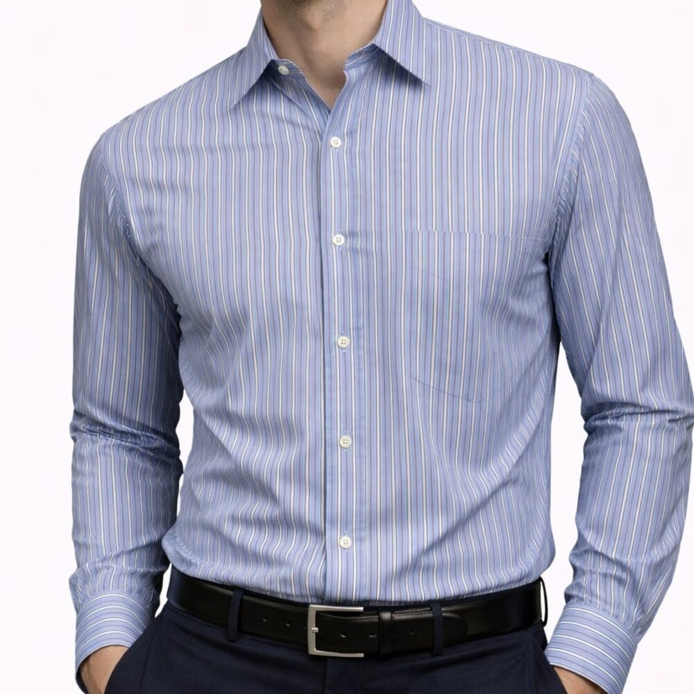 J. Crew Oarsman Label Vintage 90s Dress Shirt Men 16 -35 Blue Red White Striped